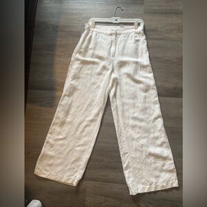 HM WOMEN WHITE SZ 4 Waistband pants 
Wide Leg Line Travel Relaxed
Comfortable Fb